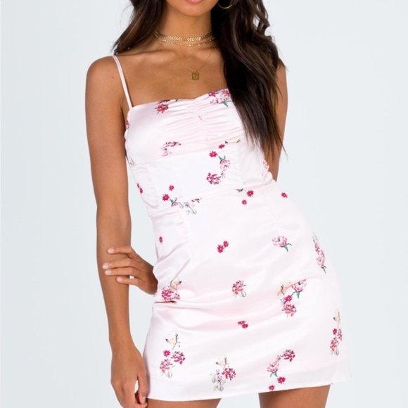 Princess Polly Mio Floral Strappy Mini Dress Pink Womens Size 4 - Picture 4 of 14